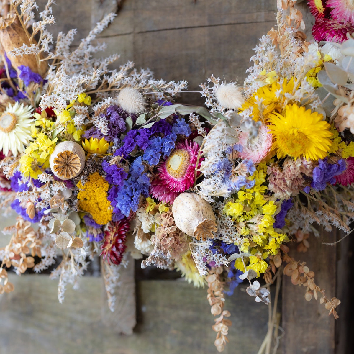 Dried Flower Wreath - colourful