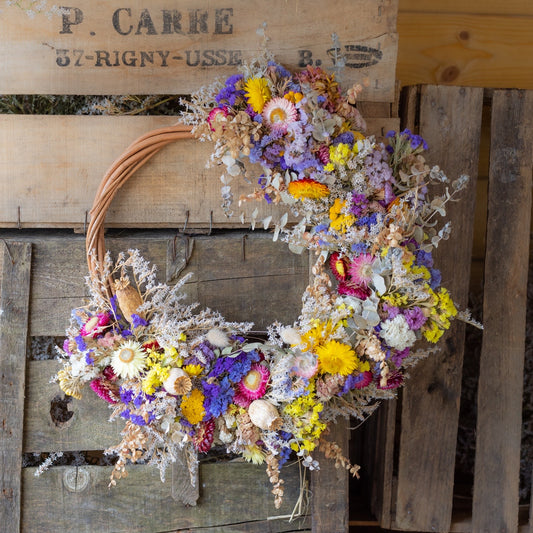 Dried Flower Wreath - colourful