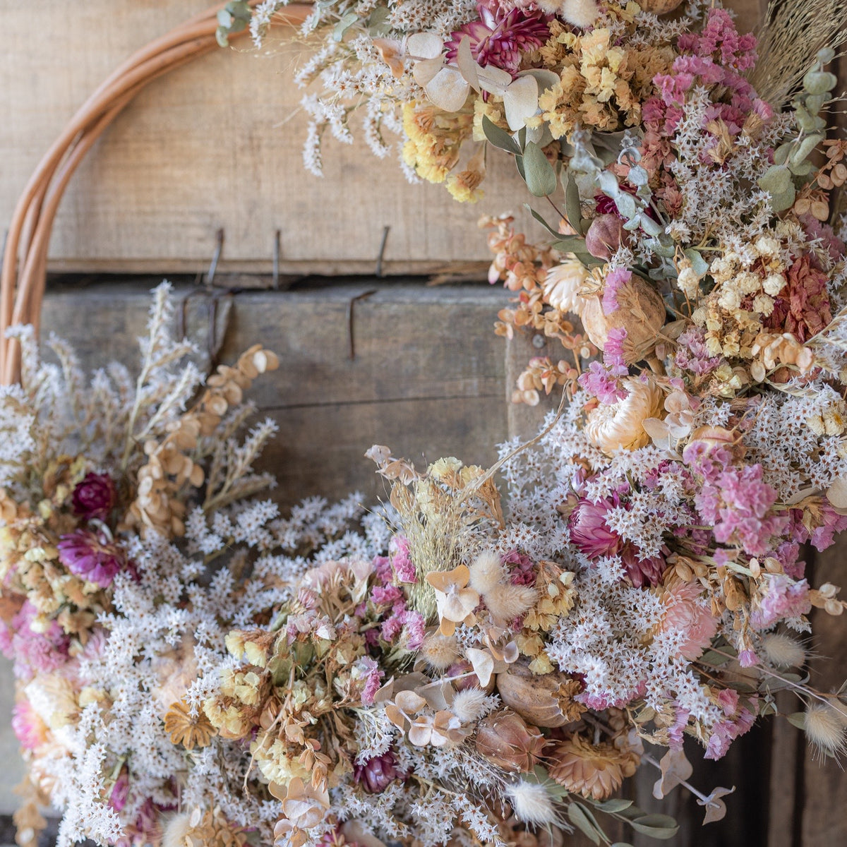 Dried Flower Wreath - pastels