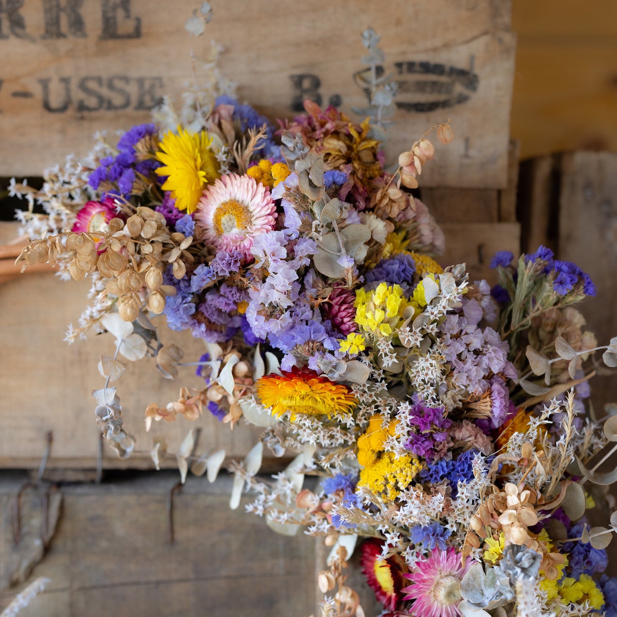 Dried Flower Wreath - colourful