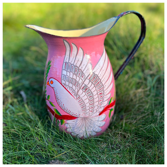 Hand painted Jug - Pink Doves