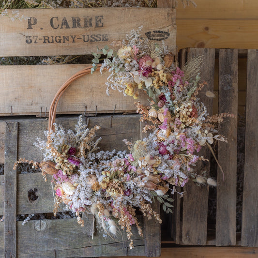 Dried Flower Wreath - pastels