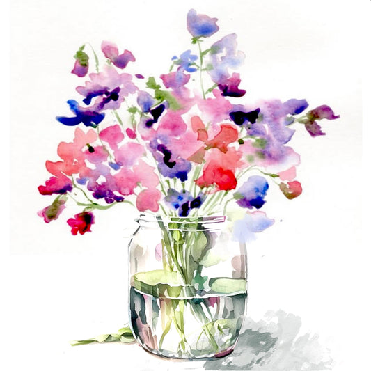 Sweetpea watercolour painting workshop with Jay Nolan Latchford