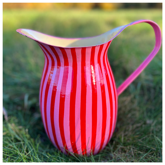Hand painted Jug - Pink & red