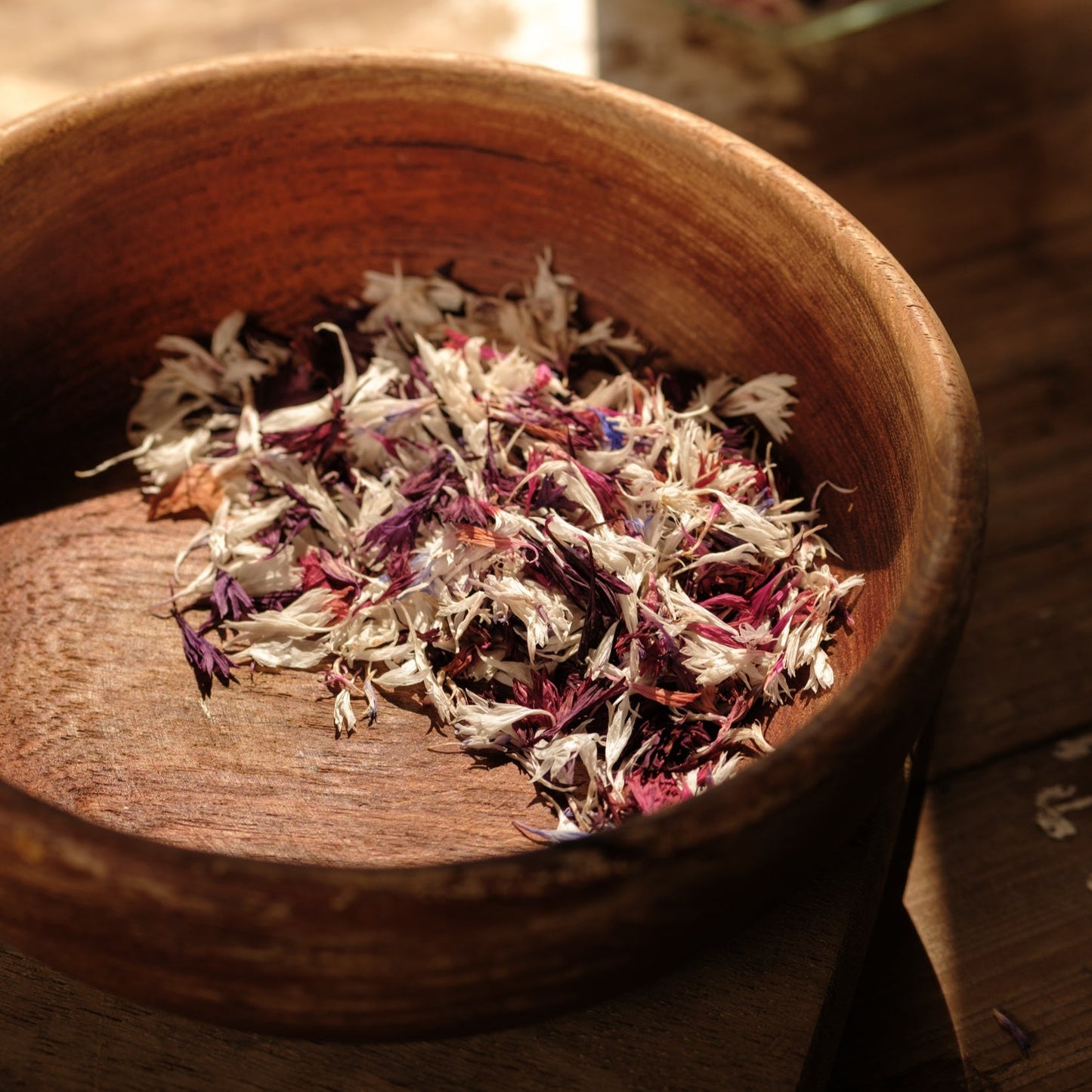 Dried cornflower petals - white & pinks