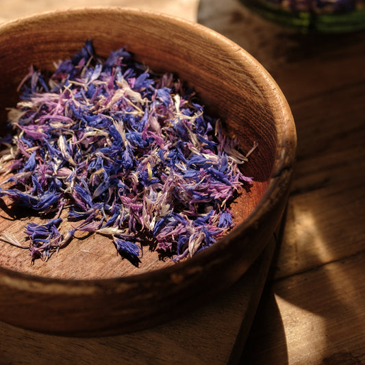 Dried cornflower petals - blues & purples